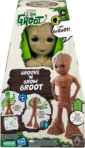 Miniatura 2 de Marvel Studios I Am Groot Groove 'N Grow Groot, figura de acción interactiva de 13.5 pulgadas, responde a la música y los sonidos, juguetes