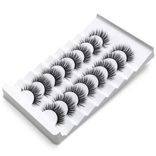 Miniatura 14 de DYSILK Pestañas postizas Wispy - Pestañas postizas de visón 5 pares 6D Extensión de pestañas postizas falsas de visón, Pestañas postizas naturales 5