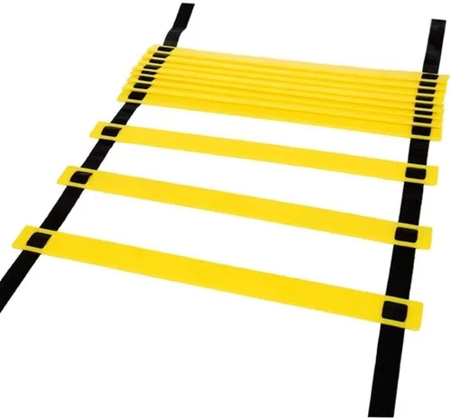 Miniatura 5 de Escalera de agilidad Juego de entrenamiento de velocidad: 8 peldaños 4 M Equipo de entrenamiento de fútbol para niños con 12 conos, bolsa
