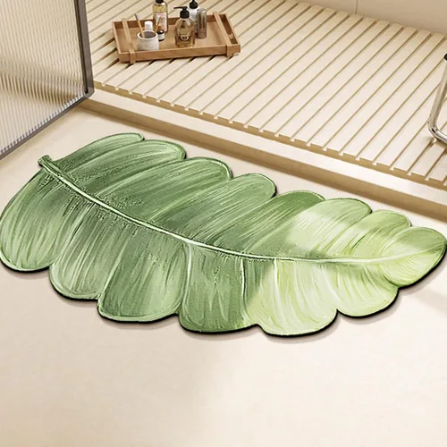 Miniatura 8 de Alfombra de baño antideslizante, de secado rápido, absorbente, verde, alfombra de ducha para suelo de baño, alfombra de goma lavable para baño