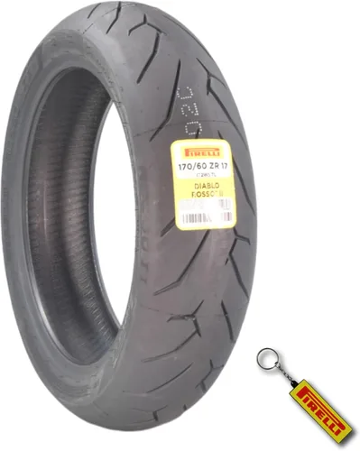 Miniatura 12 de Pirelli Diablo Rosso II 120/70 ZR 17 M/C (58W) TL (K) Delantero y 180/55 ZR 17 M/C (73W) TL Neumático trasero para motocicleta, juego de neumáticos