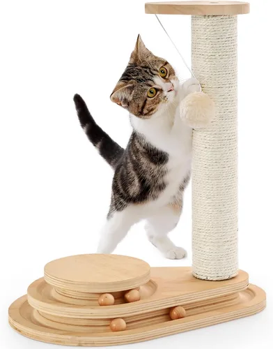 Miniatura 11 de Made4Pets - Poste rascador para gatos, autocuidado para gatos de interior, perca suave para descansar, rascador de sisal natural de 17.5 pulgadas
