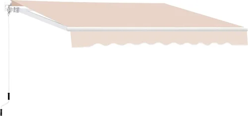 Miniatura 9 de MUPATER Toldo retráctil de 10 x 8 pies para patio, refugio al aire libre para terraza con manivela manual, proyección de 96 pulgadas, beige