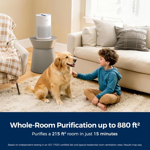 Miniatura 2 de Purivortex Purificadores de aire para el hogar, filtro de aire HEPA silencioso para polen, humo, polvo, caspa de mascotas, olor, cabello, cubre