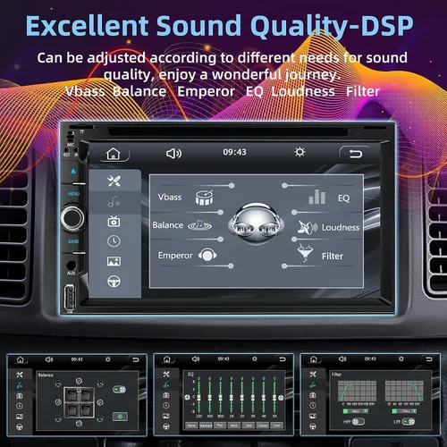 Miniatura 6 de Estéreo de coche de doble DIN con reproductor de CD/DVD - CarPlay y Android Auto, audio para coche con Bluetooth, pantalla táctil HD de 7 pulgadas