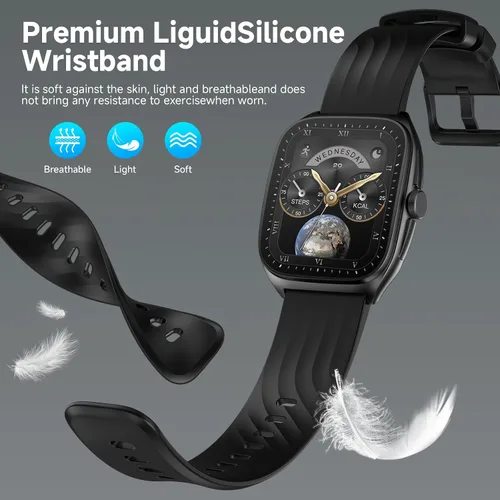 Miniatura 9 de SOUYIE Smart Watch with SOS, 1.85" AMOLED Display Fitness Tracker, Heart Rate Blood Oxygen Sleep Monitor for Men Women, IP68 Waterproof Sport Watch