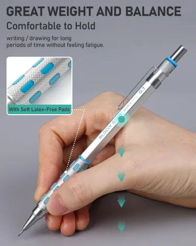 Miniatura 3 de Nicpro - Juego de 36 lápices mecánicos Blocky Gear con estuche, lápices metálicos de 0.01 pulgadas, 0.02 pulgadas, 0.03 pulgadas, 0.035 pulgadas