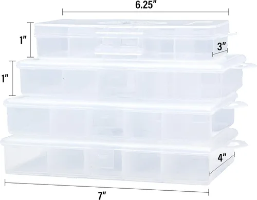 Miniatura 2 de UFISH Caja de 4 aparejos de pesca, organizador de almacenamiento de señuelos de pesca, caja de accesorios de aparejos de pesca de plástico