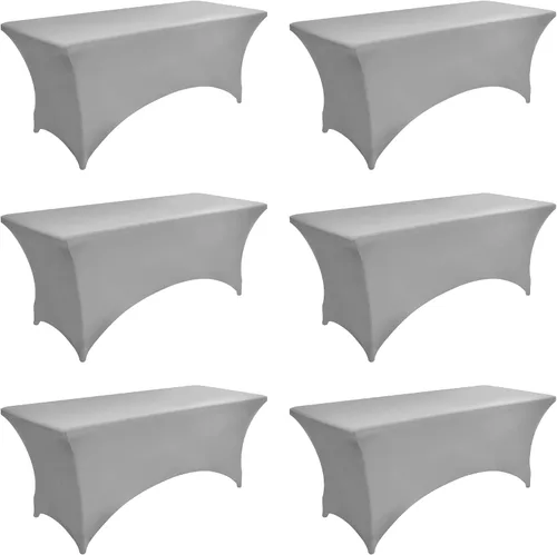 Miniatura 40 de Paquete de 2 Cubiertas de Mesa de Spandex de 4 pies para Mesas Plegables Rectangulares - Manteles Elásticos Ajustados Resistentes a las Arrugas
