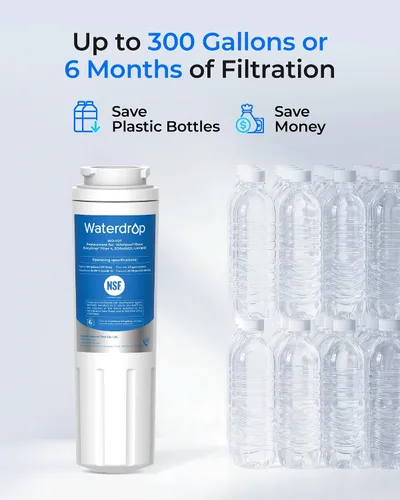 Miniatura 9 de Waterdrop EDR4RXD1 Repuesto para filtro EveryDrop® 4, Whirlpool® UKF8001, 4396395, Maytag® UKF8001AXX-200, UKF8001AXX-750, WD-F07, filtro de agua
