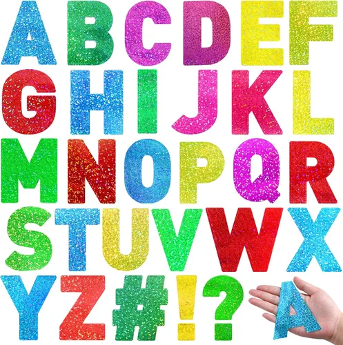 Panelee 145 piezas de 20 hojas de calcomanías de letras grandes de 4 pulgadas, letras del alfabeto, autoadhesivas para aula, ventana, puerta, Láser