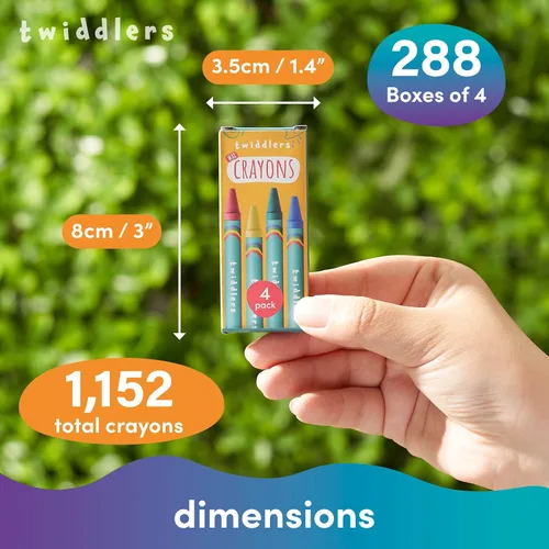 Miniatura 3 de THE TWIDDLERS 288 juegos de 4 paquetes (1,152 crayones a granel) no tóxicos, caja individual para niños, suministros para regreso a clases, aulas