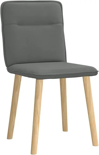 Miniatura 4 de Juego de 2 sillas de comedor modernas tapizadas de tela gris oscuro con marco de madera de metal para cocina, sala de estar, decoración de granja