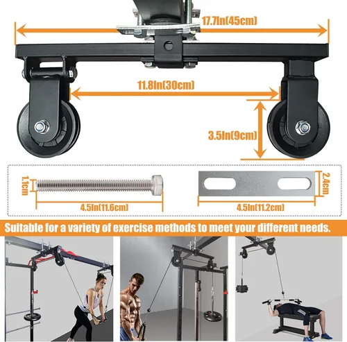 Miniatura 2 de Accesorio de polea para rack de potencia, máquina desplegable LAT - Sistema de polea doble de cable y peso para entrenamiento de fuerza en gimnasio