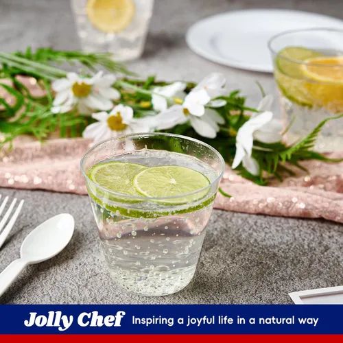 Miniatura 6 de JOLLY CHEF Paquete de 200 vasos de plástico desechables transparentes de 10 onzas, vasos de plástico transparente resistentes para bodas, Acción
