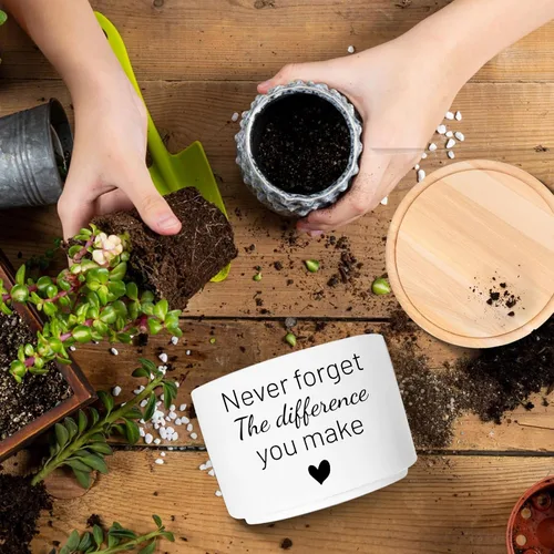 Miniatura 2 de Regalos inspiradores para mujeres, bonita maceta para suculentas, maceta de cactus para amantes de las plantas, regalo motivacional de animación