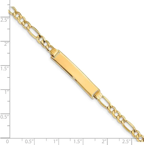Miniatura 3 de FB Jewels Pulsera de identificación de oro amarillo sólido de 14 quilates Oro