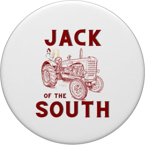 Miniatura 3 de Jack of the South Pollo en tractor rojo Vida de granja PopSockets estándar PopGrip