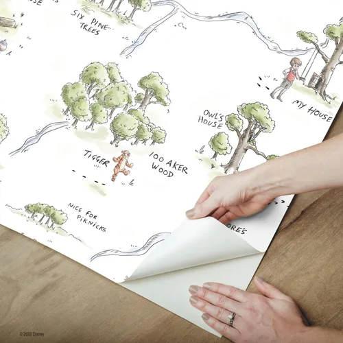 Miniatura 3 de Disney Winnie The Pooh Mapa del Bosque de los 100 Acres Papel pintado para pelar y pegar de RoomMates, RMK12440RL