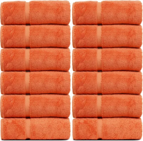 Miniatura 20 de Luxury Hotel & Spa Collection - Toalla ecológica de 100% algodón turco de 27 x 54 pulgadas (27 x 54 onzas), de secado rápido, para baño, borde