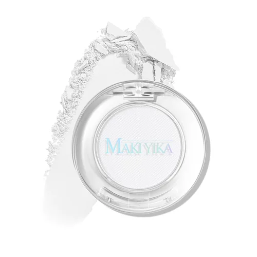 MAKI YIKA Paleta de sombra de ojos blanca mate para mujer, sombra de ojos en polvo blanco pigmentado para ojos marrones, paleta de maquillaje de