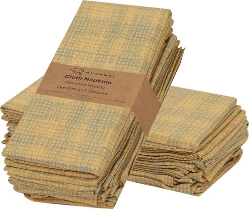Miniatura 41 de Ruvanti - Servilletas de tela, paquete de 6, 45x45 centímetros, 100% algodón, lavables, suaves y absorbentes, perfectas para bodas, cenas de Belleza