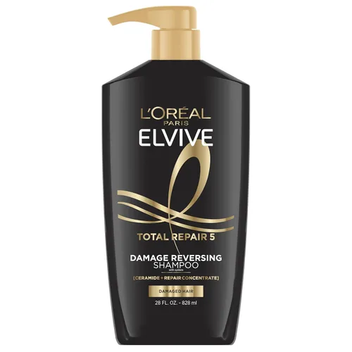 L'Oreal Paris Elvive Total Repair 5 Champú Reparador para Cabello Dañado Champú con Proteína y Ceramida para Cabello Fuerte Sedoso Brillante