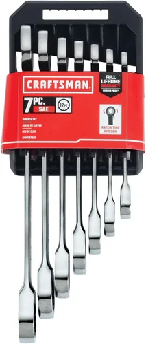 Miniatura 4 de CRAFTSMAN Juego de llaves de trinquete combinadas de 7 piezas, 12 puntos estándar SAE (CMMT87020)