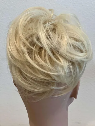 Miniatura 2 de Apexhairs - Extensión de moño de cabello sintético lacio, extensiones de moño corto, accesorios para el cabello, moño elástico fácil de coletar