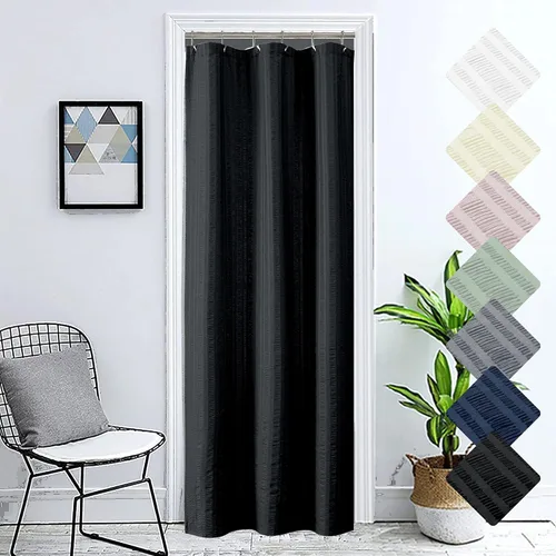 Miniatura 78 de Aiyufeng Moga - Cortina de ducha verde salvia, cortinas de ducha texturizadas en relieve 3D para baño, cortina de baño de tela de poliéster de lujo