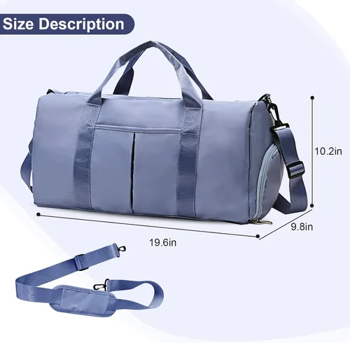 Miniatura 2 de ZGWJ Bolsa de viaje con relleno de hombro, impermeable, para mujeres y hombres, para natación, deportes, viajes, gimnasio, bolsa plegable