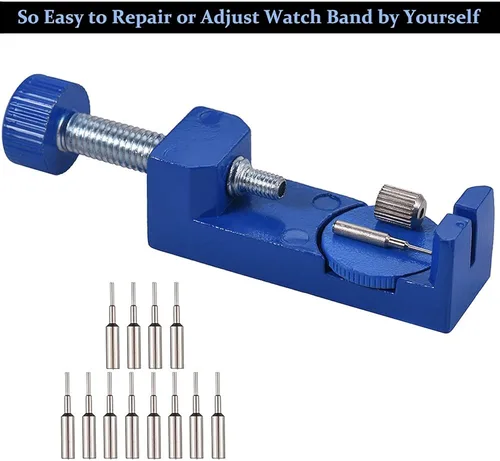 Miniatura 4 de Urtop Kit de extracción de correas de reloj, herramienta de reparación de extracción de correa de reloj con 12 pines adicionales para quitar