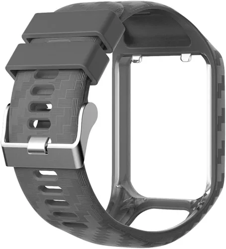 Miniatura 3 de Hemobllo - Correa de reloj inteligente con marco de silicona ajustable para reloj Tomtom 2/3, color gris