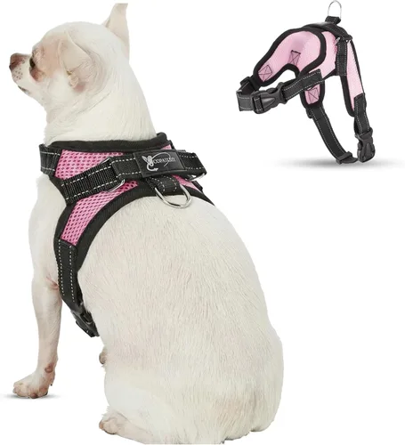 Miniatura 8 de Arnés ajustable reflectante para perro con asa evita tirones, XXS, Negro