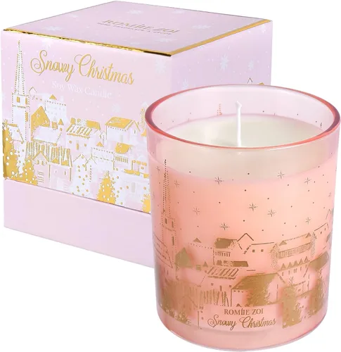 Miniatura 8 de ROMIIE ZOI Vela perfumada de Navidad - Vela de cera de soja de 6oz, reno navideño, infundida con aroma a menta - Caja de regalo de tartán escocés