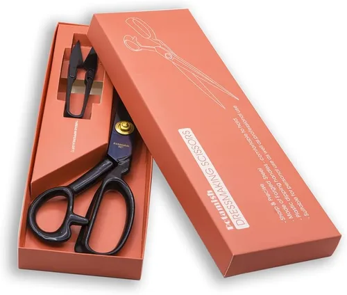 Miniatura 2 de Tijeras de confección (10 pulgadas, negro) - Tijeras de costura de tela de modista - Tijeras de sastre para cortar tela, cuero PM-001-R10-B