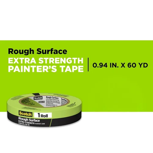 Miniatura 2 de Scotch Cinta para pintores para superficies ásperas 2060-24AR-BK, 24 mm x 55 m, verde, 3 rollos, remoción limpia, sin residuos, superficies