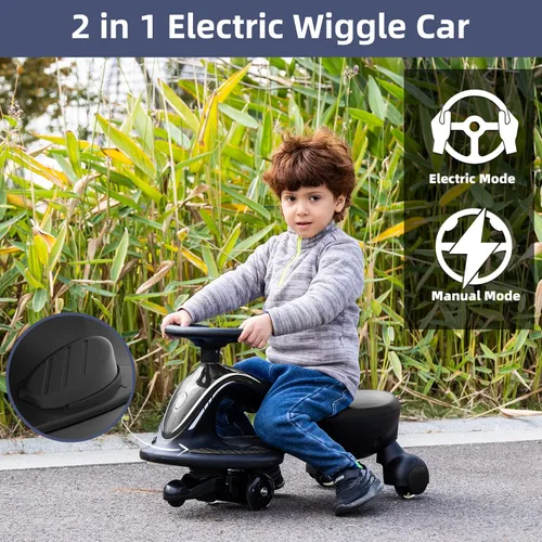 Miniatura 2 de XJD 6V Coche Eléctrico Oscilante de Paseo, Vehículo de 2 en 1 con Batería Recargable Antivuelco y Rueda Luminosa Colorida para Juguetes de Paseo