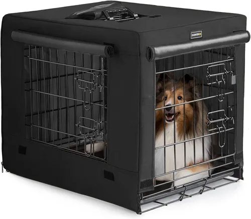 Miniatura 8 de DONORO Jaulas para Perros de Tamaño Mediano a Grande para Interiores con Doble Puerta, Perreras y Casas para Cachorros y Gatos, Jaulas Plegables