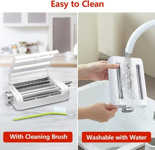 Miniatura 4 de Accesorio para hacer pasta para mezcladores Kitchenaid/Cuisinart, fabricante de fideos 3 en 1, juego de rodillos de pasta, cortador de espaguetis