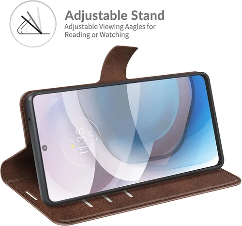 Miniatura 4 de Funda con tapa para Motorola One 5G UW Ace Wallet Funda protectora magnética de cuero para Moto One 5G Ace 2021 / Moto G 5G Folio Book Cover & Stand