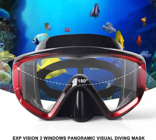 Miniatura 2 de Máscara de buceo Pano 3 para adultos, máscara de esnórquel de vidrio templado, máscara de natación antivaho sin fugas, gafas de natación