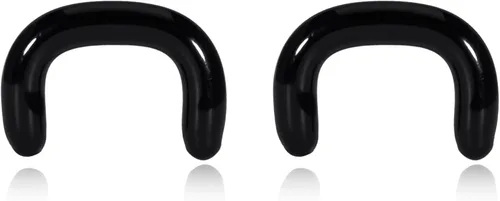 2 retenedores de cristal para el tabique de 16G, 14G, 12G, 10G, 8G, invisibles, en forma de U, con juntas tóricas, hipoalergénicos para el trabajo,