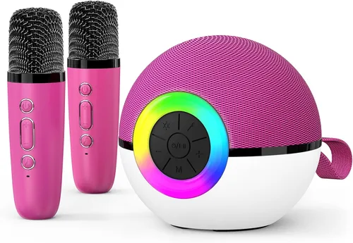 Miniatura 12 de goopow Mini máquina de karaoke con altavoz para niños y adultos, micrófono portátil con Bluetooth y juguetes de canciones con luz LED, el mejor