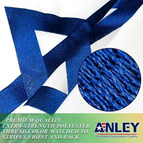 Miniatura 3 de Bandera de Israel de la serie Anley EverStrong de 3x5 pies de alta resistencia - rayas bordadas y cosidas - 4 filas de costuras en el borde