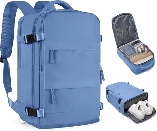 Miniatura 23 de coofay Mochila de viaje, para laptop, unisex, aprobada para aviones, bolsa de mano, equipaje, para artículos personales, para debajo del asiento