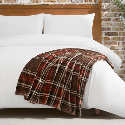 Miniatura 40 de Lucky Brand Camper Plaid Verde Oliva 50"x70" Manta de Felpa Acogedora - Manta de Microfibra Premium para Comodidad y Estilo Lujosos
