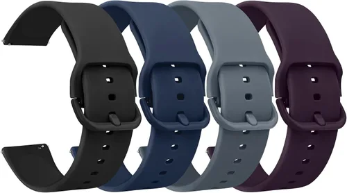 Miniatura 11 de Meliya Paquete de 4 correas de reloj, 0.78 pulgadas, 0.86 pulgadas, correa de repuesto de silicona suave de liberación rápida para mujeres y hombres