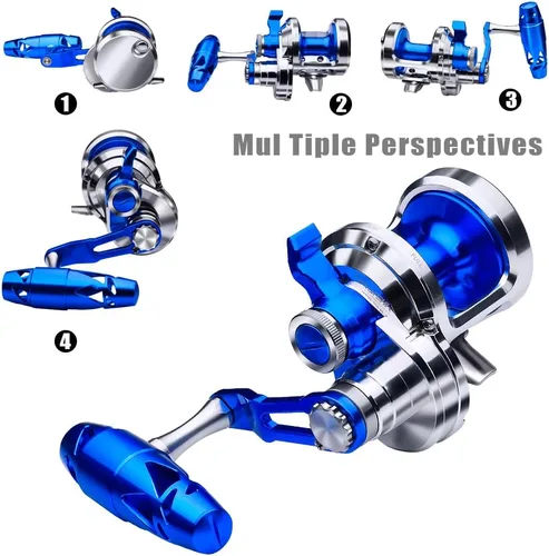 Miniatura 3 de Carrete de Pesca para Jigging - Carretes Convencionales - Arrastre de Palanca - para Agua Salada - de Carga Pesada - para Océano Profundo - Juego
