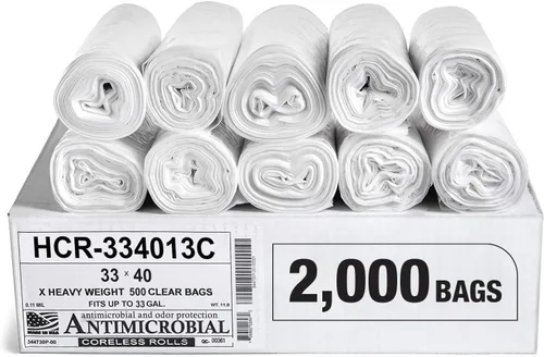 Miniatura 37 de Aluf Plastics Bolsas de basura de alta densidad, 10 galones, 1000 unidades, 6 micrones (eq), 24" x 24", transparentes, para baño, oficina